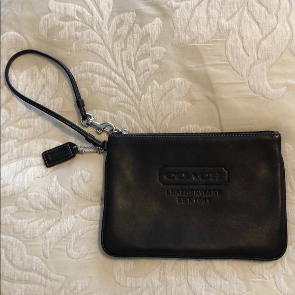 Coach Handbags - Coach Black Leather Wristlet